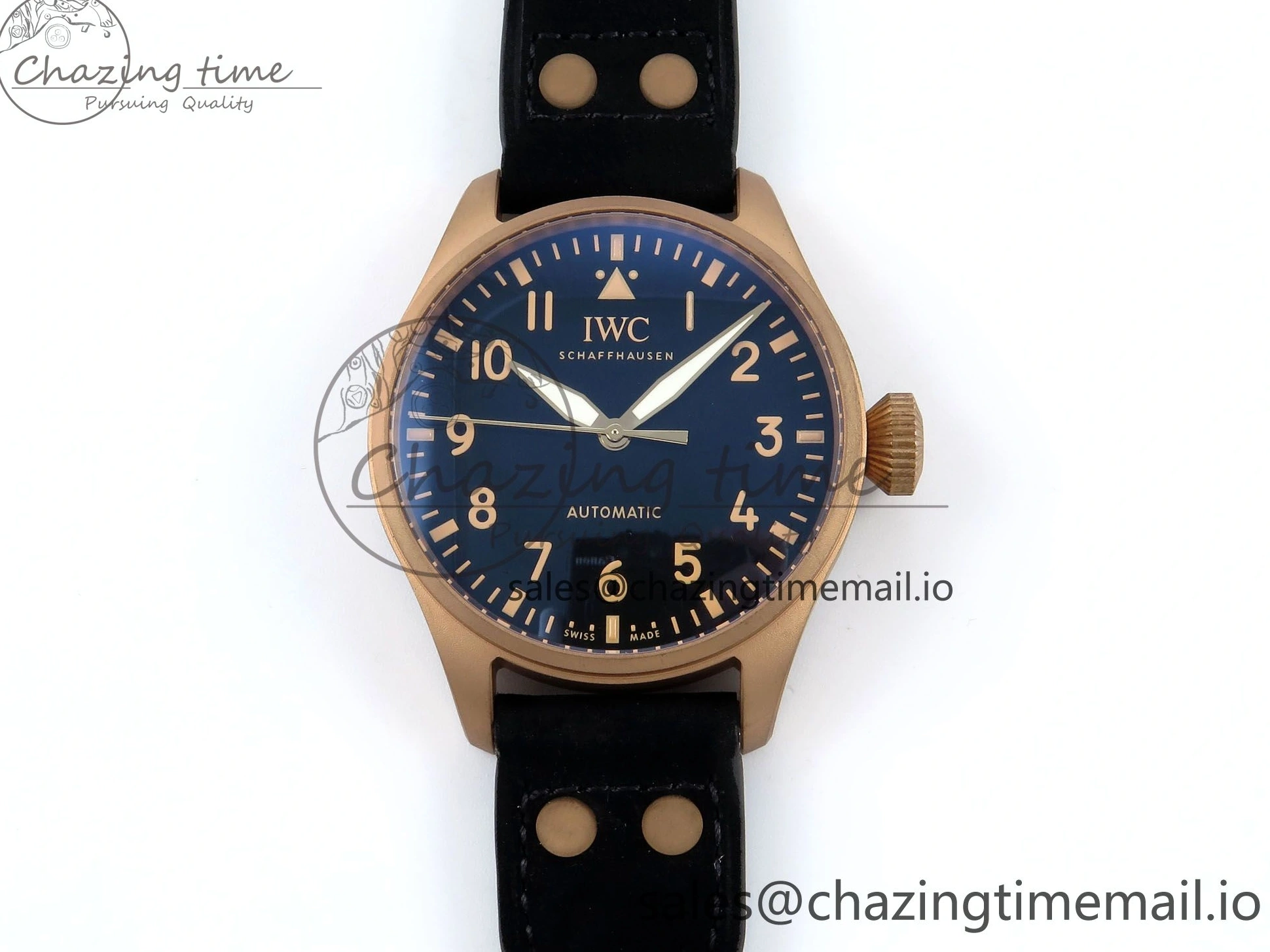 MIROTIME 0410 Affordable Big Pilot IW329703 M+F 1:1 Best Edition Black Dial on Black Nylon Strap MY 7004